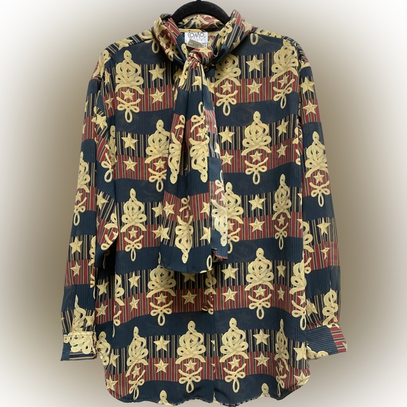 Vintage Como Crew Neck Blouse with Scarf - Picture 1 of 3